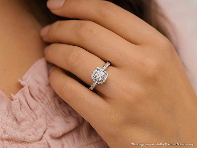 Diamond point - witgouden hearts & arrows diamanten ring. - afbeelding 5 van  12