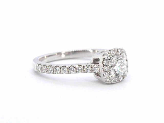 Diamond point - witgouden hearts & arrows diamanten ring. - afbeelding 6 van  12