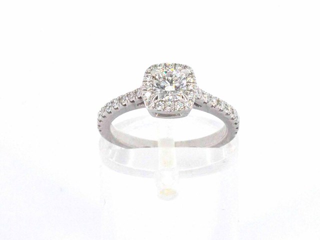 Diamond point - witgouden hearts & arrows diamanten ring. - afbeelding 8 van  12