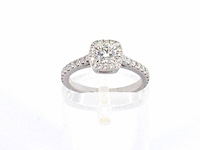 Diamond point - witgouden hearts & arrows diamanten ring. - afbeelding 8 van  12