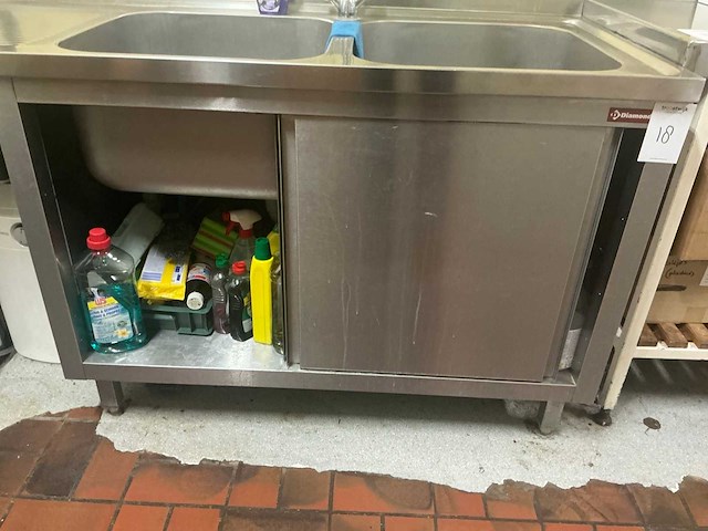 Diamond spoelbak rvs 180x70cm - afbeelding 4 van  4