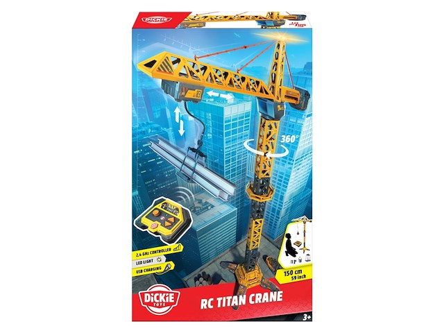 Dickie 203729025 titanium radiokraan met radiobediening 150 cm - afbeelding 1 van  4