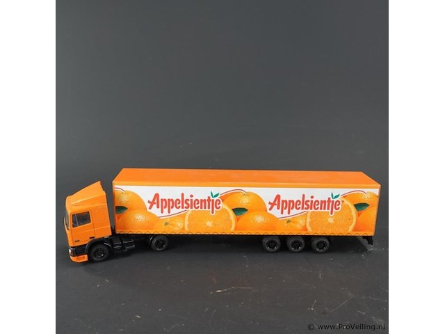 Die-cast schaalmodel lion car daf 95 appelsientje vrachtwagen met oplegger - afbeelding 2 van  5