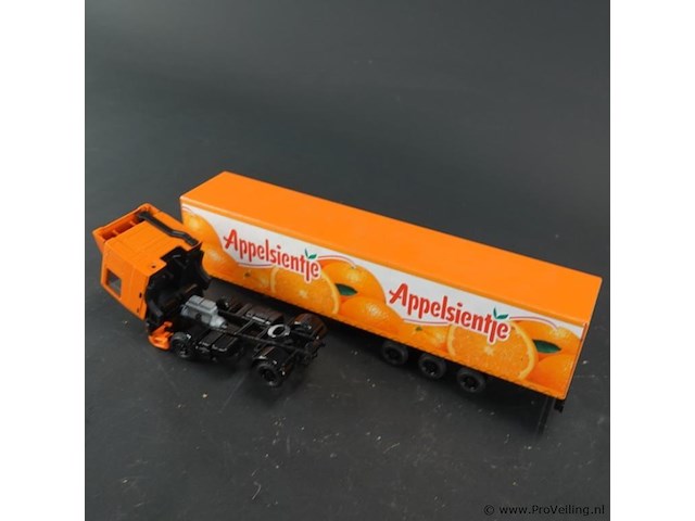 Die-cast schaalmodel lion car daf 95 appelsientje vrachtwagen met oplegger - afbeelding 4 van  5
