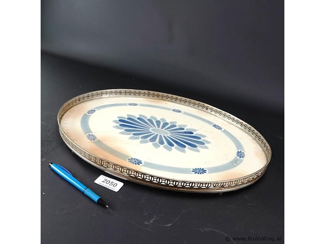 Dienblad met porseleinen blad - afbeelding 1 van  5