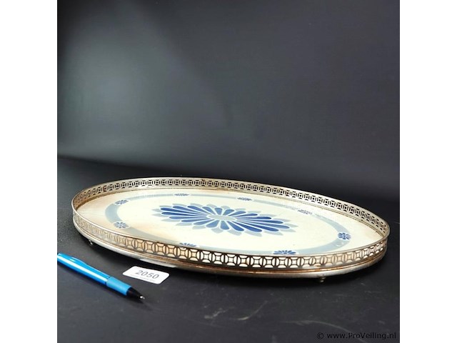 Dienblad met porseleinen blad - afbeelding 2 van  5