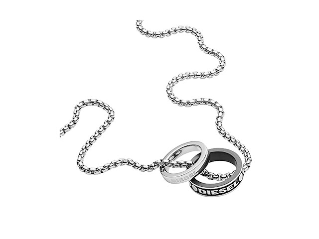 Diesel dx1168040 double pendant heren collier zilver - afbeelding 1 van  2