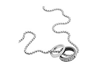 Diesel dx1168040 double pendant heren collier zilver