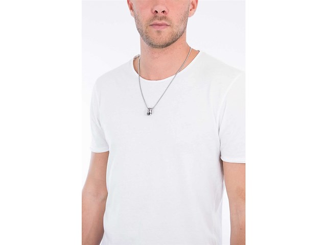 Diesel dx1168040 double pendant heren collier zilver - afbeelding 2 van  2