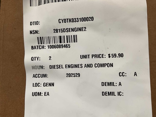 Diesel engine component (2x) - afbeelding 3 van  3