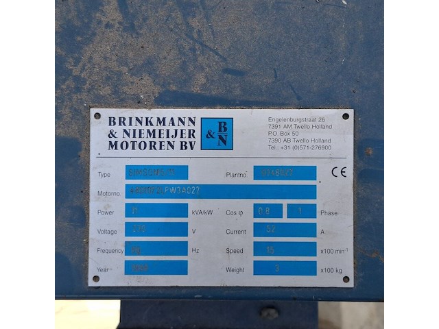 Diesel generator b&n brinkman & niemeijer, simson 15/11, bouwjaar 1998 - afbeelding 4 van  24
