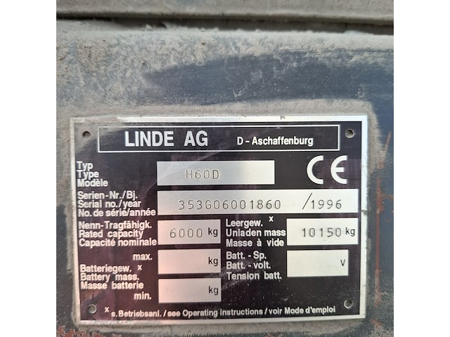 Diesel heftruck, linde, h600, 1996 - afbeelding 2 van  30