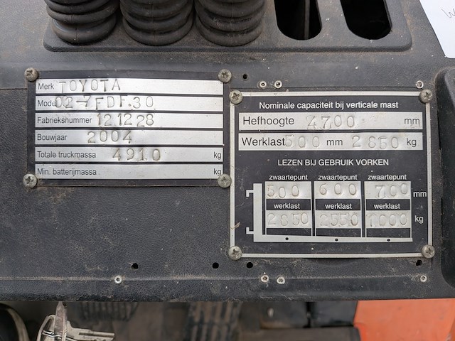 Diesel heftruck, toyota, 002-7fdf30, 2004 - afbeelding 11 van  19