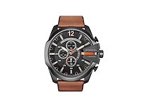 Diesel mega chief chronograaf horloge van bruin leer - afbeelding 1 van  1