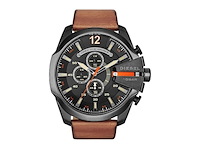 Diesel mega chief chronograaf horloge van bruin leer - afbeelding 1 van  1