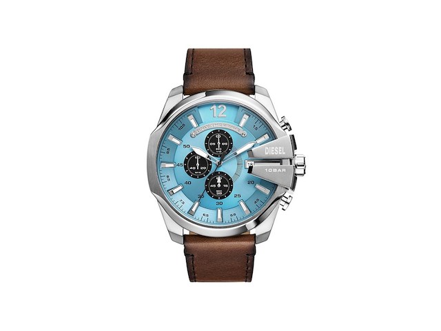 Diesel mega chief series horloge voor heren chronograaf uurwerk met leren band - afbeelding 1 van  5