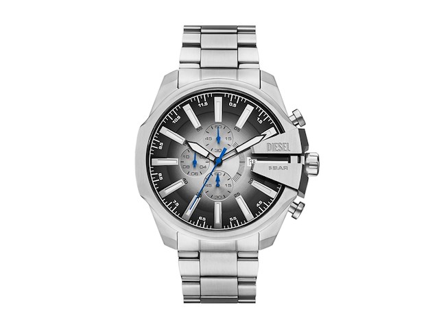 Diesel mega chief slim heren horloge 48 mm zilverkleurig - afbeelding 1 van  4