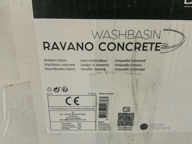 Differns - ravano concrete - waskom 40 cm - afbeelding 2 van  2