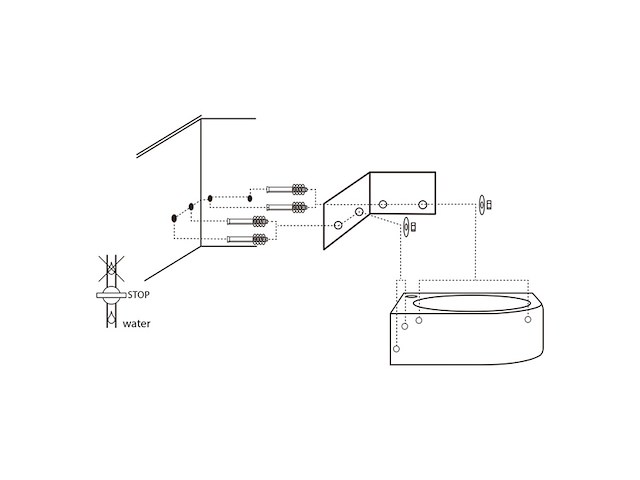 Differnz cleo fonteinset wasbak keramiek wit - afbeelding 4 van  5
