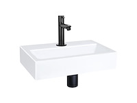Differnz flat fonteinset 1 kraangat recht matte zwarte kraan keramiek wit - afbeelding 1 van  1