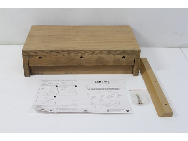 Differnz fonteinplank rechthoek met handdoekhouder eiken - afbeelding 2 van  2