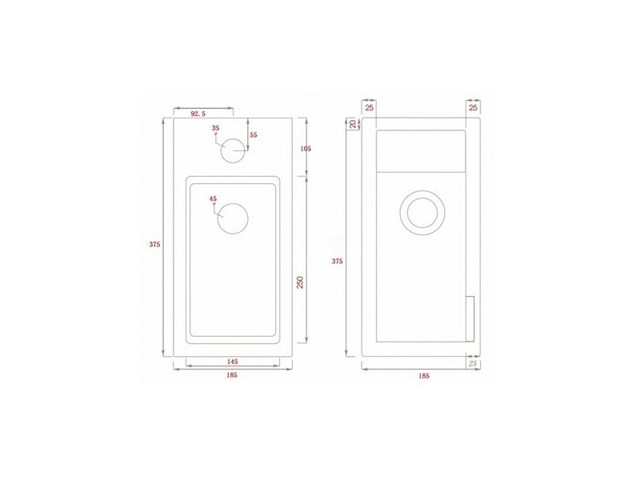 Differnz helios fontein toilet rechts set keramiek wit - afbeelding 2 van  3