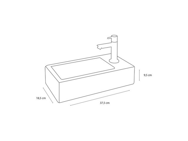 Differnz helios fontein toilet rechts set keramiek wit - afbeelding 3 van  3