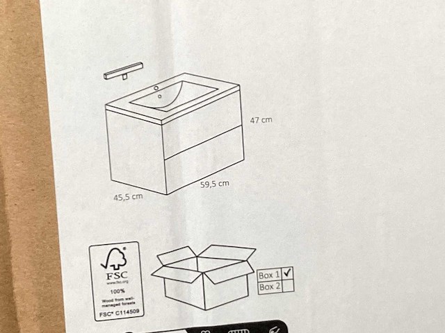 Differnz luka light oak wastafel meubel met wastafel - afbeelding 2 van  2