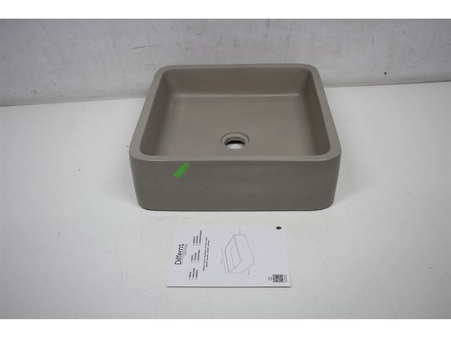 Differnz marba waskom betonlichtgrijs vierkant - afbeelding 3 van  4