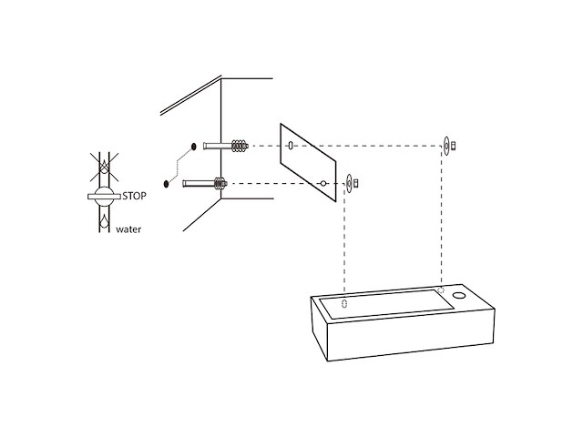 Differnz ravo fonteinset wasbak keramiek wit rechte kraan mat zwart met handdoekrek zwart - afbeelding 4 van  4