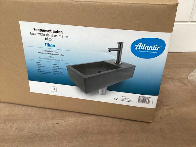 Differnz wasbak ethan beton, complete set - afbeelding 1 van  3