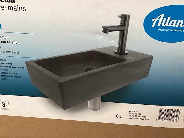Differnz wasbak ethan beton, complete set - afbeelding 2 van  3