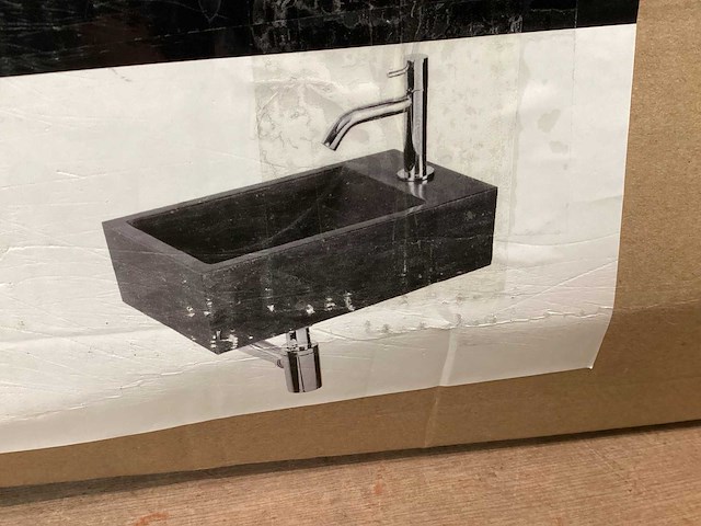 Differnz wasbak furan natuursteen, complete set - afbeelding 1 van  3
