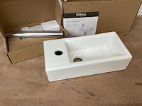 Differnz wasbak helios wit keramiek, complete set - afbeelding 2 van  4