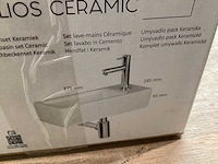 Differnz wasbak helios wit keramiek, complete set - afbeelding 3 van  4