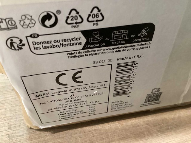 Differnz wasbak helios wit keramiek, complete set - afbeelding 4 van  4