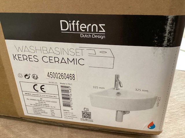 Differnz wasbak keres ceramic keramiek, complete set - afbeelding 6 van  6