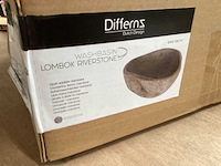 Differnz wasbak lombok riverstone natuursteen - afbeelding 4 van  4