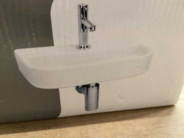 Differnz wasbak ovale small wit keramiek, complete set - afbeelding 1 van  1