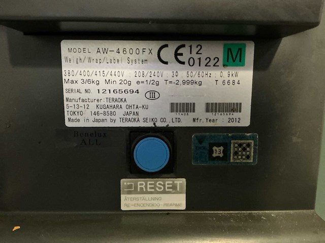 Digi aw-4600fx etiketteer- en weegsysteem - afbeelding 7 van  16