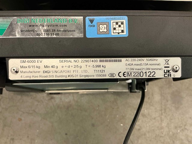 Digi sm-6000ev ll weegschaal - afbeelding 9 van  9