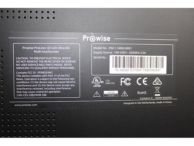 Digiboard prowise proline+ 65 inch ultra hd multi touchscreen op verrijdbaar in hoogte verstelbaar onderstel. - afbeelding 3 van  3