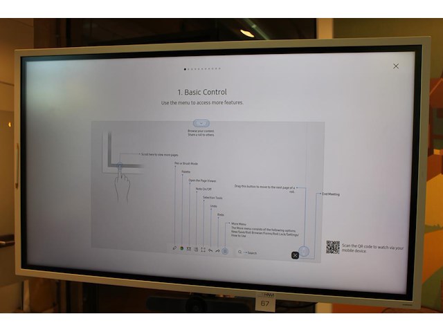 Digiboard samsung flip pro model lh65wmr wbgcxen versie ca02. op verrijdbaar statief met logitech meetup co... - afbeelding 4 van  4