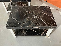 Dijk marmerlook salontafel (2x) - afbeelding 1 van  2
