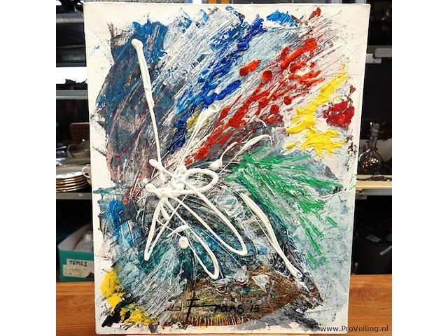 Dik opgezet schilderij op doek - afbeelding 2 van  5