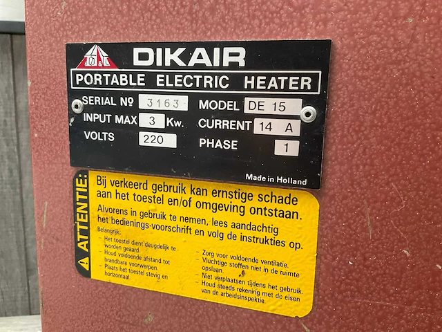 Dikair de 15 heater - afbeelding 6 van  6