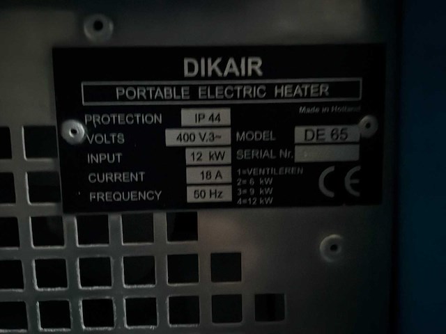 Dikair de65 heater - afbeelding 6 van  6