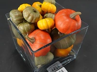 Dikglazen schaal met kunstfruit - afbeelding 2 van  5