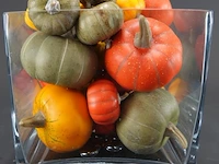 Dikglazen schaal met kunstfruit - afbeelding 3 van  5
