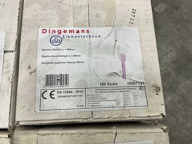 Dingemans ankerhangers 170mm en bovenhangers 85mm (2350x) - afbeelding 5 van  18